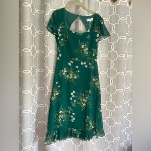 NWT , women’s dress, Emerald green, with white flowers.